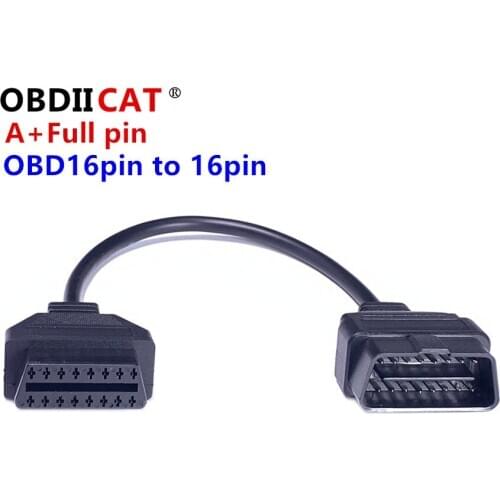 A+ Full Pin OBD2 16pin Extension Cable 16 Pin OBDII OBD 2 EOBD Extend 16pin Female To Male Connector