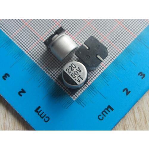 Free ship with track 50pcs/lot 220UF 50V SMD Aluminum Electrolytic Capacitor 50V 220UF 10*10.2MM electrolytic capacitor 220uf