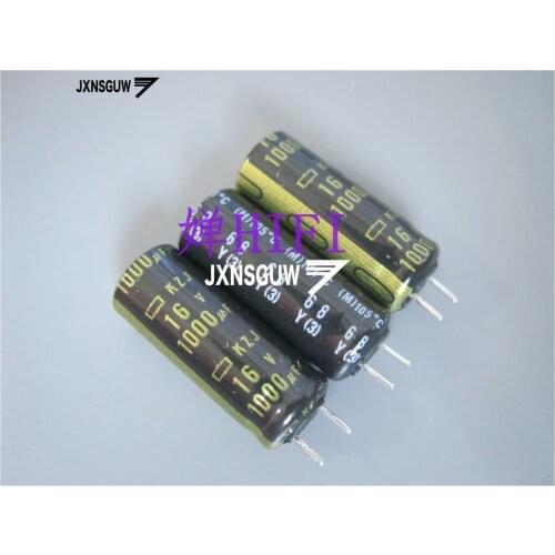 20PCS NIPPON KZJ 16V1000UF 8X20MM NCC Aluminum electrolytic capacitor 1000UF/16V CHEMI-CON 105 degrees 1000uF 16V