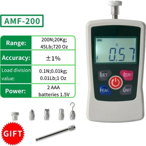 AMF-200N Digital Force Gauge Push Pull Force Gauge Dynamometer Gauge Force Portable Force Meter