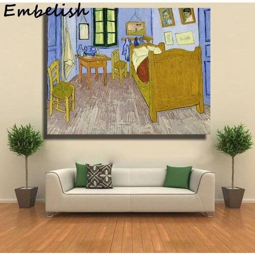 Free Shipping HD Print On Canvas The Bedroom Oil Paintings For Living Room Home Decor Wall Pictures Home Decor Posters