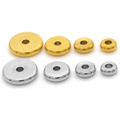 20Pcs / Lot 4/5/6/8/10mm 100% Stainless Steel Round Bail Spacer Beads Spacer DIY Jewelry Making Charms Bracelet