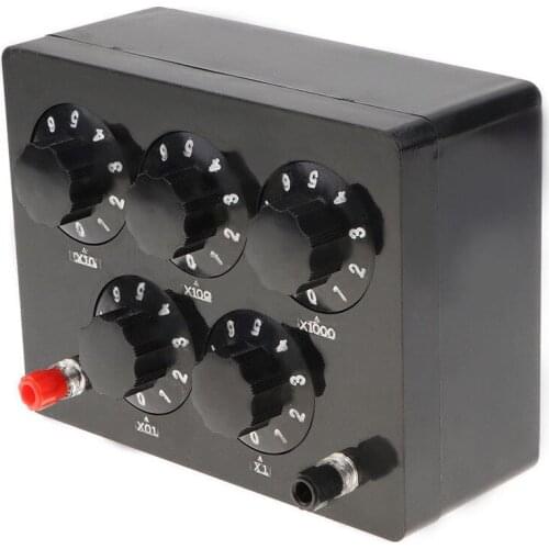 Black Resistance Box Iron Variable Decade Resistor Resistance Box 0-9999.9 Ohm 165X125X60Mm forPhysical Teaching