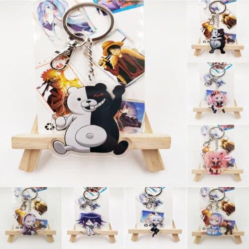 Danganronpa Monokuma Key Chains Two-sided Keychain Cosplay Acrylic Pendant Keyring Prop
