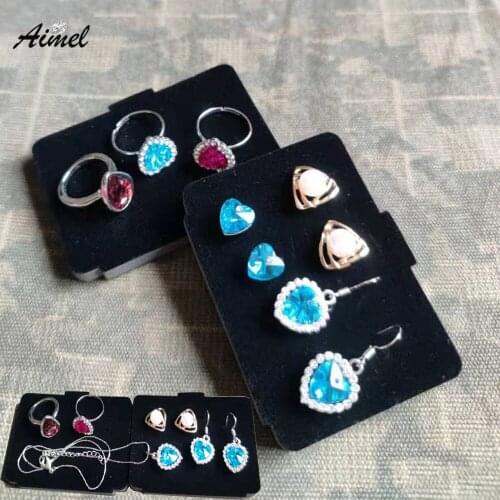 Velvet Earring Holder Simple Stud Earrings Needle Organizer Storage Stand Ring Jewelry Display DIY Jewelry Accessories Pad 3Pc