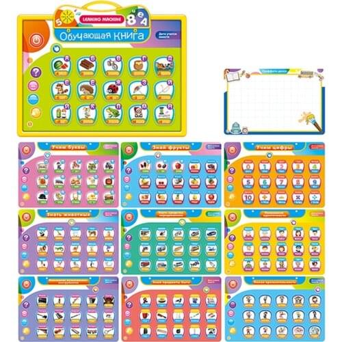 Children Russian English Early Education Reading Learning Machine Voice E-Book Board Toys for Kids
