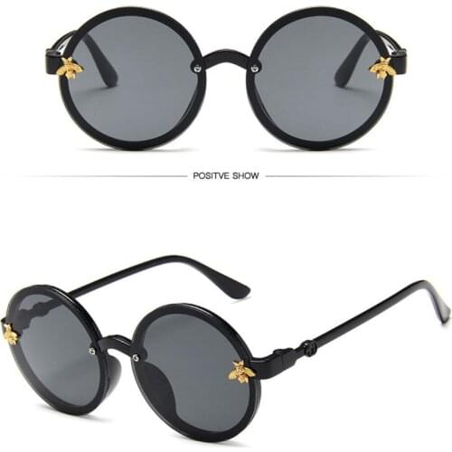 2021 Children Sunglasses Cute Round Little Bee Sunglasses UV400 Plastic Sport Sun Glasses For Baby Girls Boys Glasses Oculos