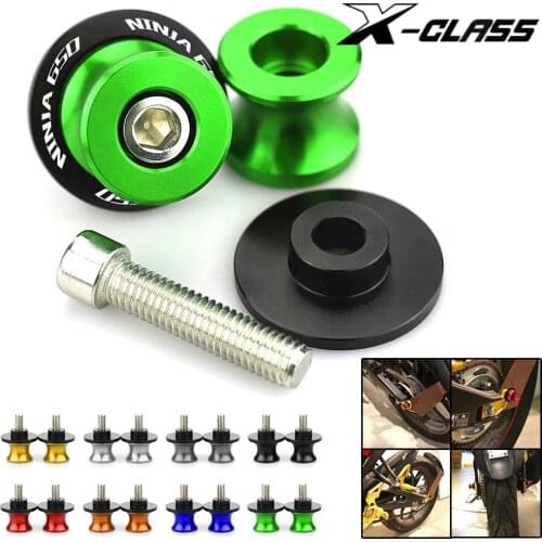 For Kawasaki Ninja 650 2017 2018 2019 2020 Motorcycle Swingarm Spools M8 Rear Stand Screws Sliders CNC Aluminum Accessories