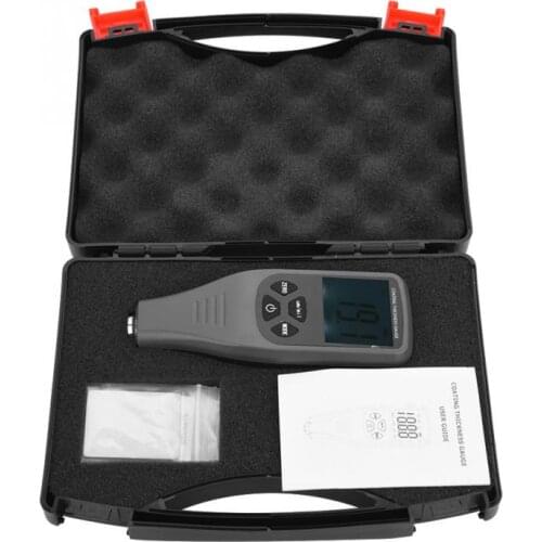GM240 Digital LCD Paint Coating Thickness Gauge Tester Metal Auto Test Measuring 01300um Substrates Grey Black Box