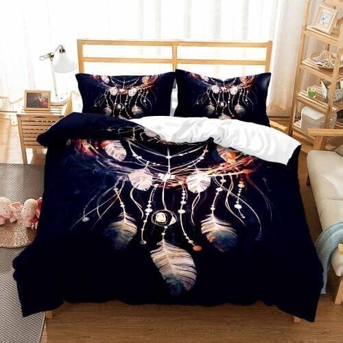 Bohemian Style Dreamcatcher Bedding Set Luxury Home Bed Cover Set 3D Print For Kids Custom Duvet Cover Pillowcase NO Bed Sheets
