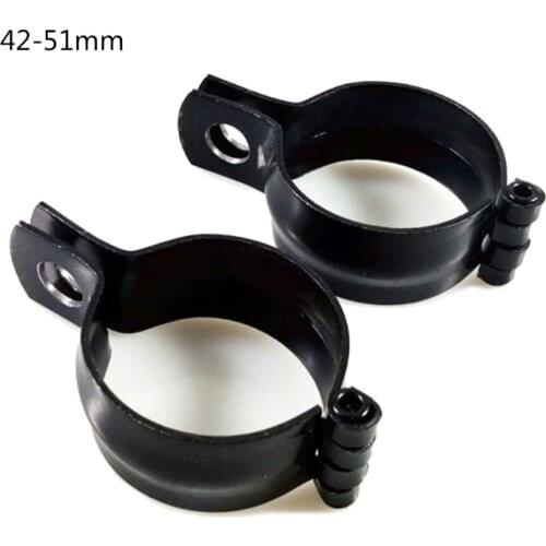 2pcs Spotlight Mount Brackets Stable Light Clamp Holders Replaceable Motorcycle Light Parts - Black / Silver