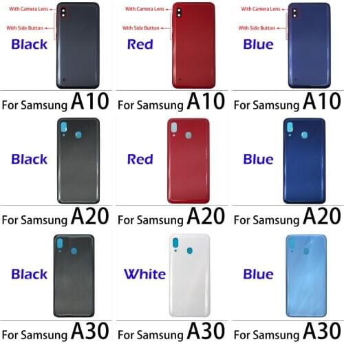 50PCS For Samsung Galaxy A10 A20 A30 Battery Cover A10 A20 A30 Rear Glass Door Housing Replacement Battery Cover Back Glass