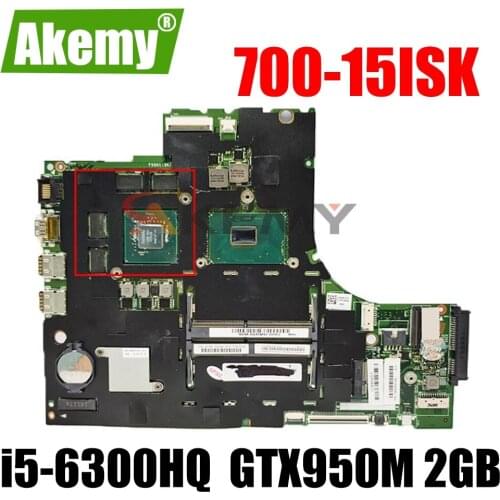 For LENOVO IdeaPad 700-15ISK Laptop Motherboard 5B20K91445 With SR2FP i5-6300HQ CPU GTX 950M 2GB 15221-1M DDR4 MB 100% Tested