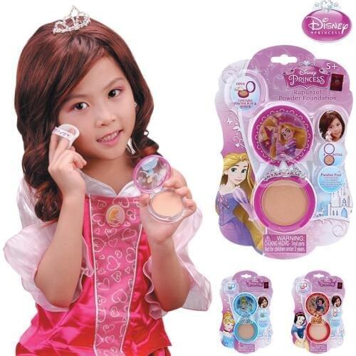 Girls princess girls powder puff Makeup set disney Play house washable beauty Show toy for kids gift