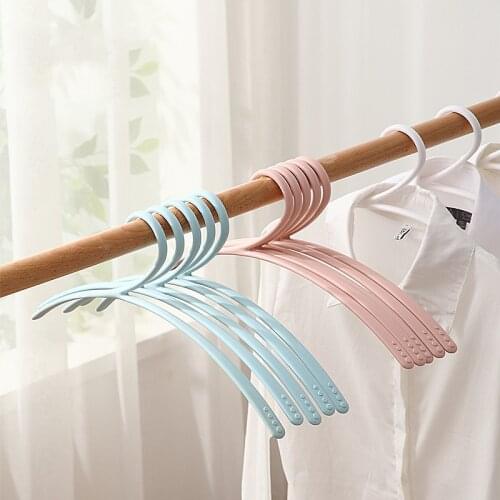 Non Marking Drying Rack Household Clothes Plastic Non Slip Clothes Racks Hanger Wardrobe Shirt Suit Hanger Clothing Organizer