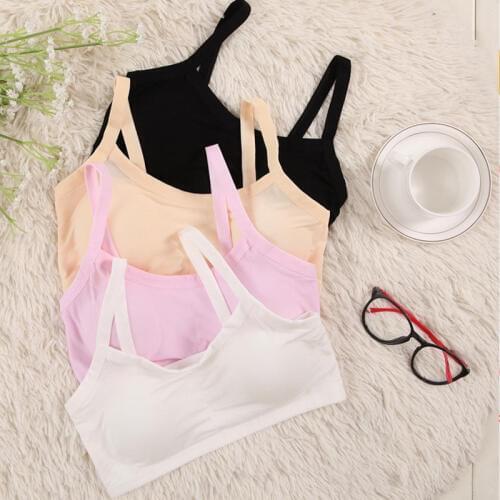 Teenage Girl Underwear Solid Bras for Girls Training Bra Wireless Breathable Child Bras Soft Cotton Girls Bra Teenage Underwear