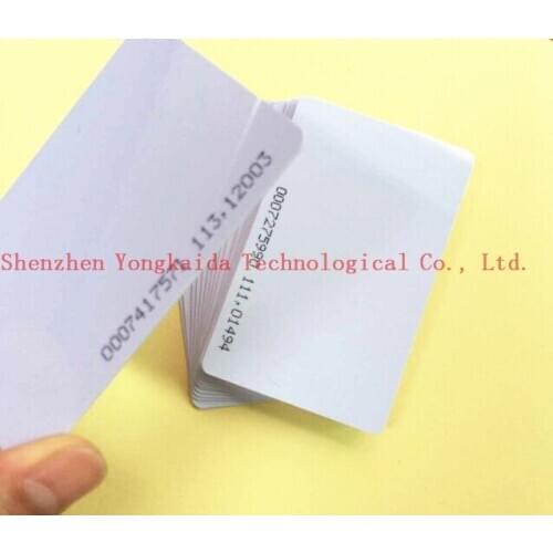 200PCS 125khz Proximity Unique ID number RFID EM4100 Blank Card For Door system/ access control system smart blank card