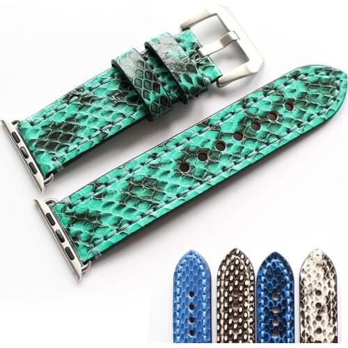 Python Leather Vintage Strap for Apple Watch Band 38mm 42mm Luxury Watch Accessories for IWatch Strap