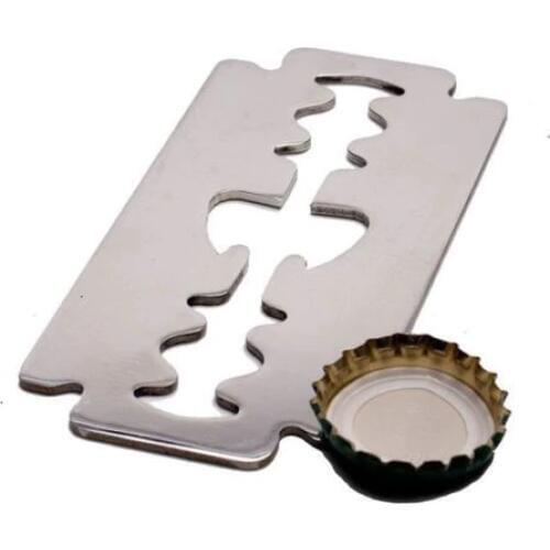 High quality Razor Blade Shaped Metal Beer Bottle Opener Stainless Steel Gift cheap custom steel cut out bottle openers