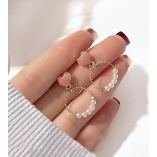 Fashion Gold Color Love Heart Drop Earring For Women Jewelry Statement Earrings Party Accessories Gifts for Ladies Girl Friend