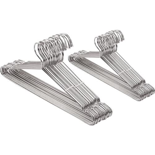 10pcs Anti-slip Stainless Steel Clothes Hangers Coat Garment Clothes Hanger Rack, Heavy Duty