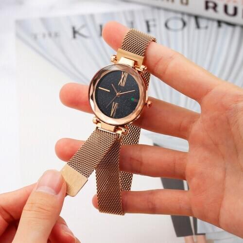 2019 Fashion Starry Sky Watch Magnetic Womens Quartz Watches Female Clock Stainless Steel Mesh Band reloj mujer relogio feminino