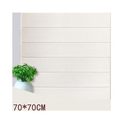 70*70 Mediterranean Vintage 3D Wood Stripes Wall Stickers DIY PE Foam Self-adhesive Living Room Bedroom Home Decor Wallpapers