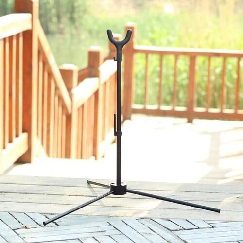 Archery Aluminum Foldable Bow Stand Suitable Recurve Bow Longbow and Compound Bow Stand
