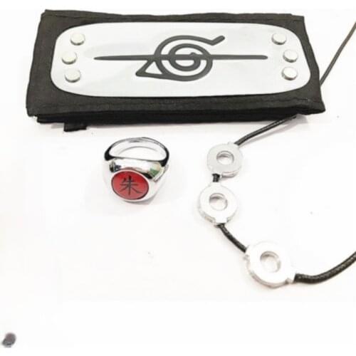 Anime Black Fashion 90s Cloud Cartoon Necklace Cosplay Accessories Zhu Ring Headband Suit Combination Packages Halloween Prop