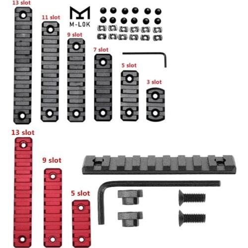 AR15 Rail Aluminum- Black M-Lok 3 5 7 9 11 Slot Picatinny/Weaver Rail Handguard Section AR-15 MLOK Handguard 20mm Picatinny Rail