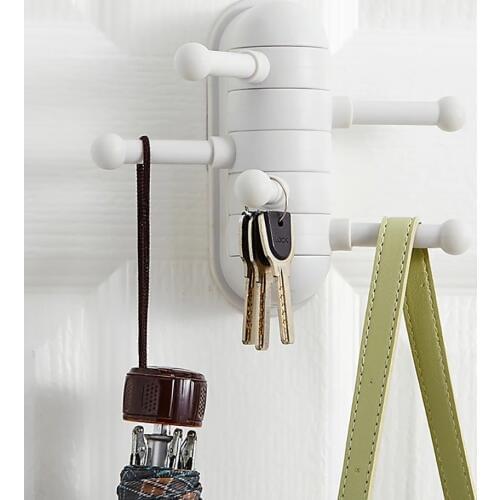 Seamless Adhesive Hook Rotatable Strong Stick Hook Kitchen Wall Hanger Load Bearing 3KG Bathroom Kitchen Hooks