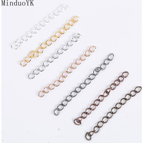 50Pcs/Lot Necklace Diy Extension Chain Bracelet Findings Accessories Extended Tail Chains For Jewelry Making Supplies