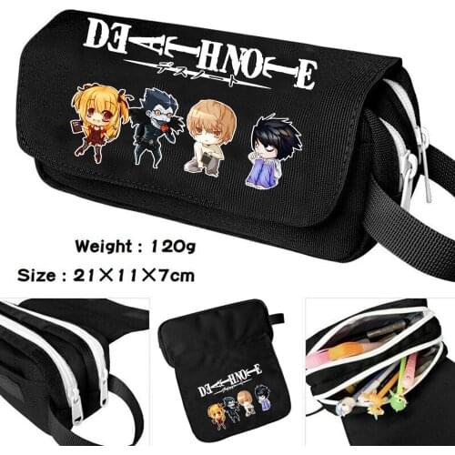 Anime Pencil Case Cartoon Death Note Pen Bags Make-Up Cosmetic Bag Stationery Box Students School Pen Pencile Pouch Bags Gift