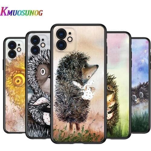 Hedgehog in the Fog for Apple iPhone 12 Pro Max Mini 11 Pro XS Max X XR 6S 6 7 8 Plus 5S SE2020 Black Phone Case