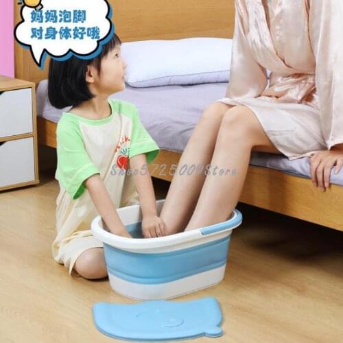 Childrens Foot Soaking Bucket With High Temperature And Deep Bucket Over Calf With Cover Folding Massage Foot Bath Plastic Hous
