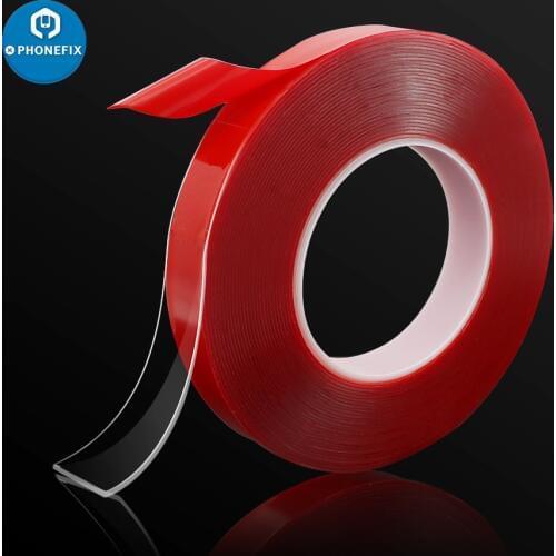 10M Strong Adhesive PET Red Clear Film Double Side Tape No Trace For Phone Tablet LCD Screen Car LCD Glass Double Sided Tape