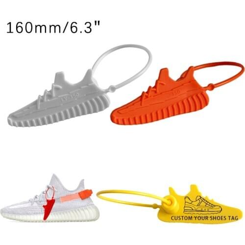 100Pcs Custom Shoe Tags Labels Disposable Plastic Shoes Lace Printed Logo Brand Gift Hang Label Tag for Running Shoes 160mm/6.3"