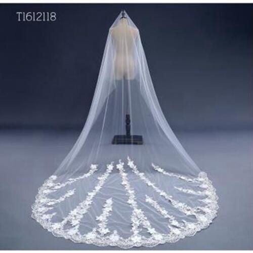 Free Shipping Real Photos 3M White/Ivory Wedding Veil long Bridal Veil Head Veil Wedding Accessories Hot Sell EE2118