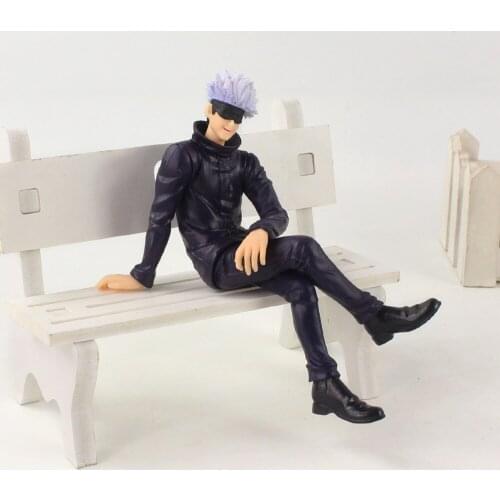 14cm Jujutsu Kaisen Gojo Satoru Sit Style Figurine PVC Cartoon Action Figure Collection Model Toys