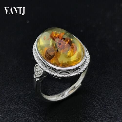 Real Natural Amber Rings for Women Sparkling Gemstone Anniversary Party Classic Fine Jewelry Gift Collier
