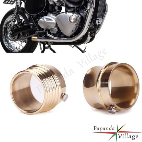 1-3/4" or 2" or 2-1/4" or 2-1/2" Brass Old Shool Exhaust Tip Drilled Exhaust End Cap for Bobber Chopper Cafe Racer Scrambler XS