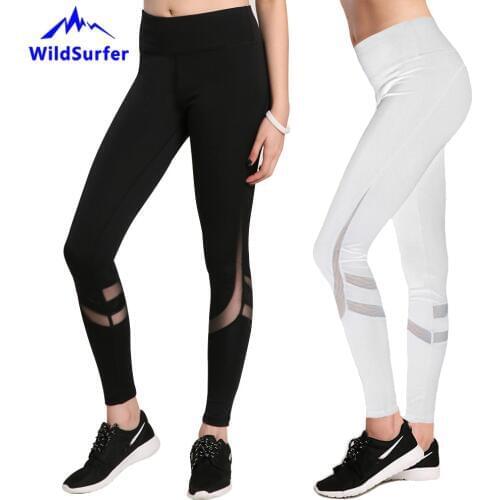 WildSurfer Mesh Leggins Sport Women Fitness Calzas Deportivas Mujer Mallas Deporte Leggings Feminina High Waist Yoga Pants SP87