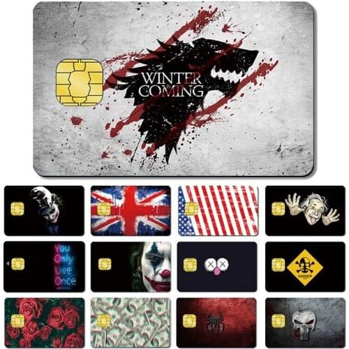 Magic Shark Matte 3M PVC Cartoon Joker Half Cover Sticker Case Film for Big Small Chip Credit Debt Card
