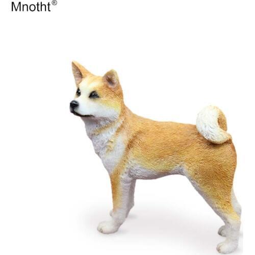 Mnotht 1/6 Japanese Akita Dog Model Simulation Yellow Dog Resin Scene Accessory Toy for Action Figure Gift Collection m5n