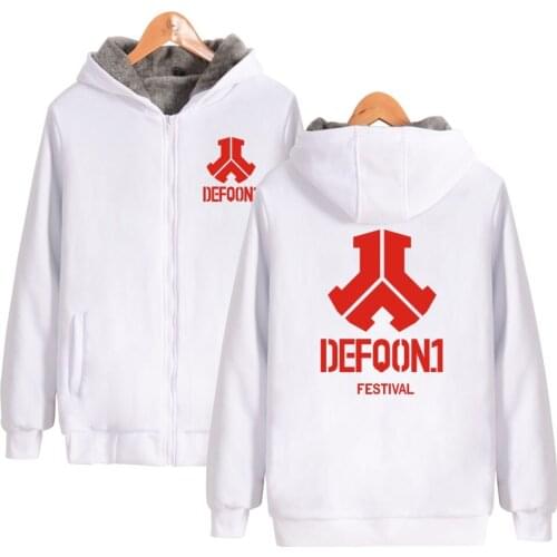 Defqon 1 Zipper Hoodies Men Winter Thicker Popular Hip Hop Sweatshirt Men Hoodie Electronic Music Rock Zipper Fashion Clothe