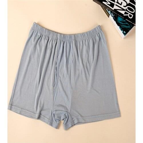Man Hot Sale Summer Mid Solid 100% Silk Stretch Boxer Shorts Male Autumn Winter Oversized 100% Silk Underpants Men Boxers
