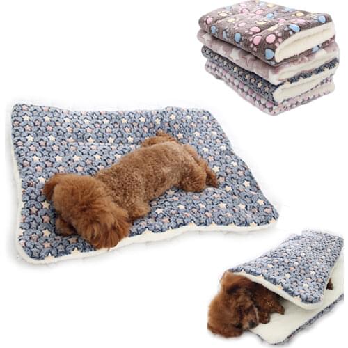 Soft Flannel Thickened Pet Soft Fleece Pad Pet Blanket Bed Mat For Puppy Dog Cat Sofa Cushion Home Rug Keep Warm Sleeping Cover