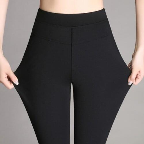 New Micro Flare pants Female Elasticity High Waist Work Wear Trousers Plus Size pantalon femme elasticity pencil pants S-4XL