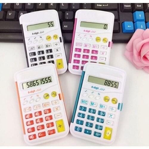 Candy Color Office Mini Scientific Calculator School Student Function Calculator Multifunctional Clock Calculator