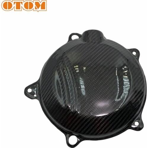 OTOM For HUSQVARNA FC450 FS450 FE450 FE501 Dirt Pit Bike 100% Carbon Fiber Clutch Protective Cover Motorcycle Engine Guard